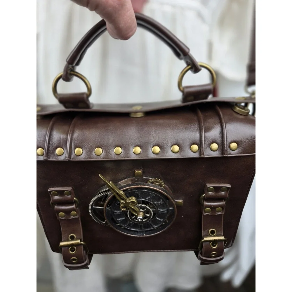 Steampunk Handbag Top‎ PU Leather Punk Industrial Retro Shoulder Bags